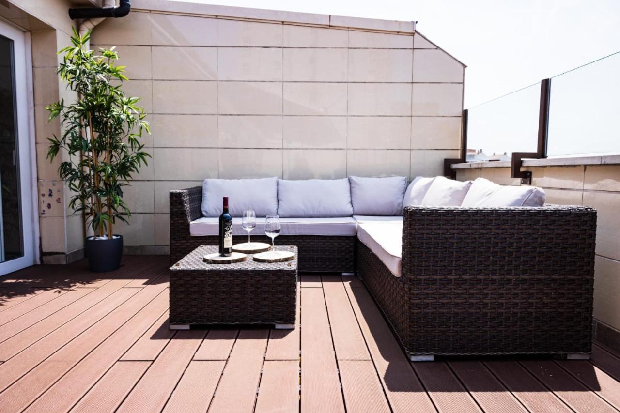 Lujoso Atico Entre 2 Playas Con Garaje, Terraza, Vistas Y Wifi Apartamento Gijón Exterior foto